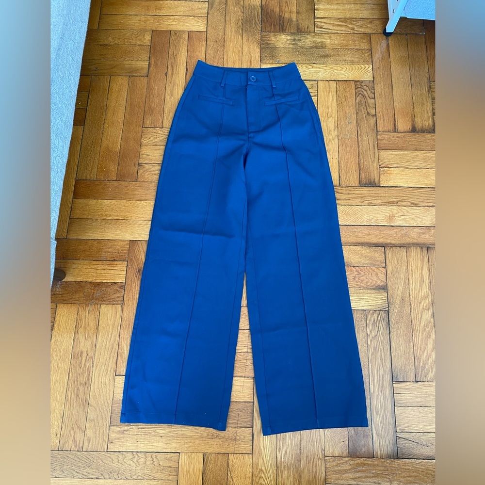 CIDER - Pinstripe Stylish Blue Wide-Leg trousers- XS